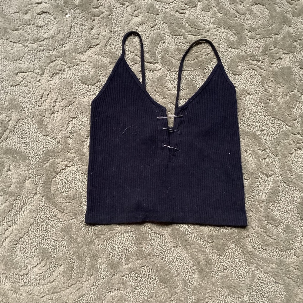 John Galt safety pin v-neck tank top